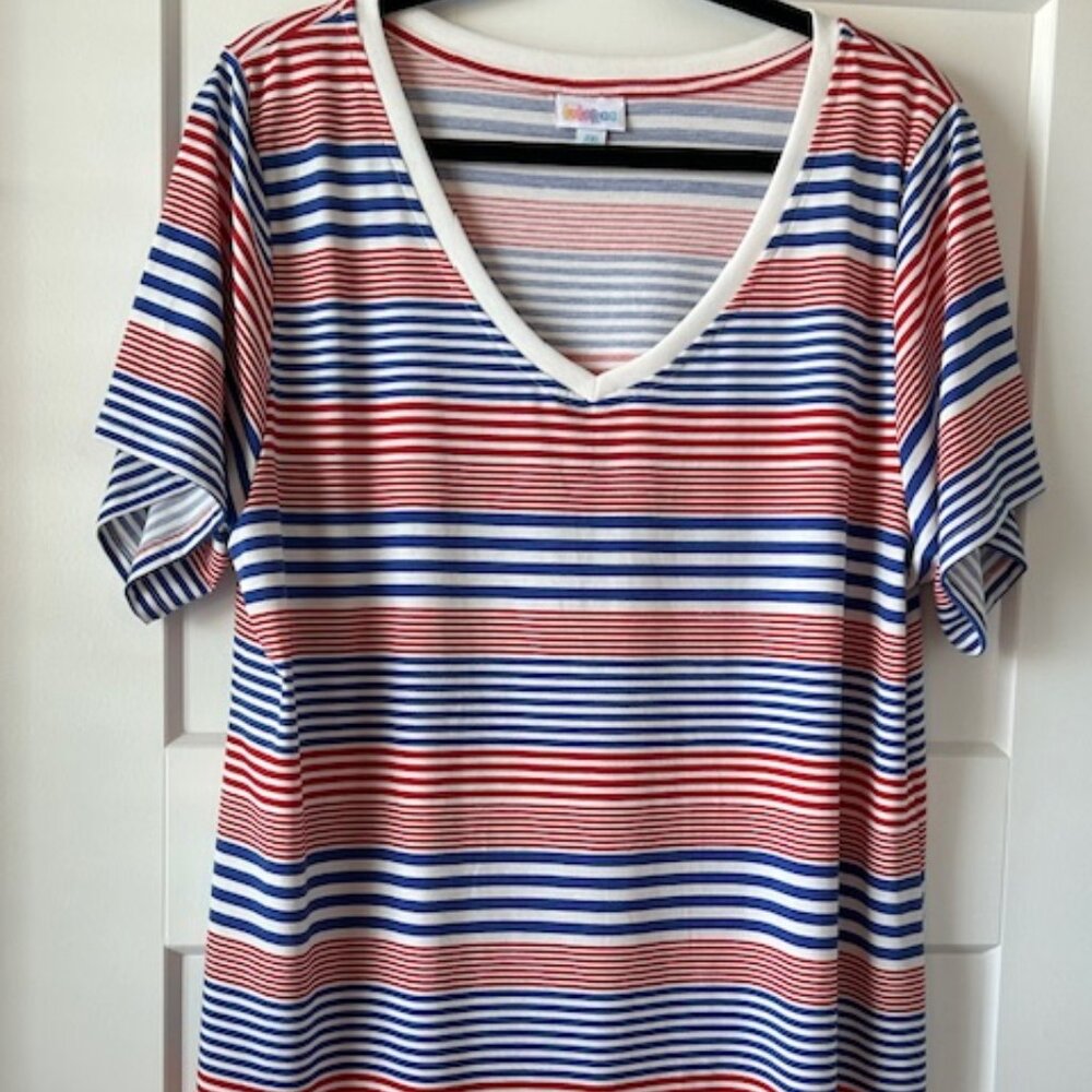 LuLaRoe Patriotic Christy V-Neck Top